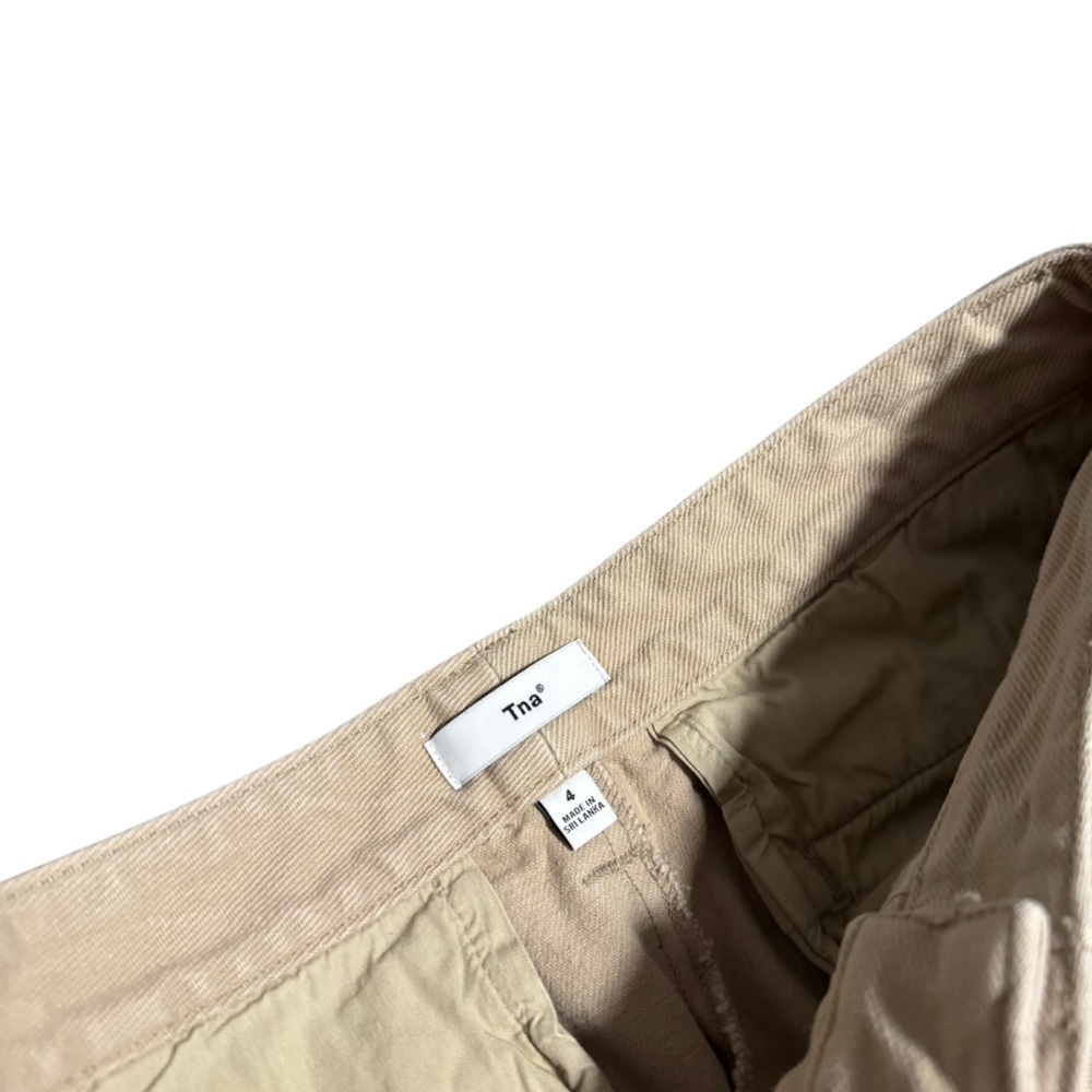 Aritzia TNA Khaki Denim Trouser High Waisted Jean Neutral Women's Size 4 - Picture 6 of 7